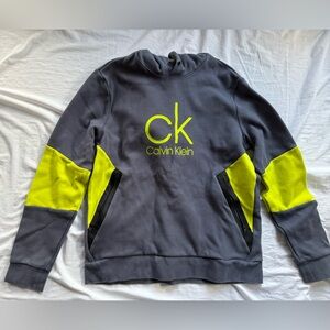 Calvin Klein Men's Sweater in Gray and Neon Yellow